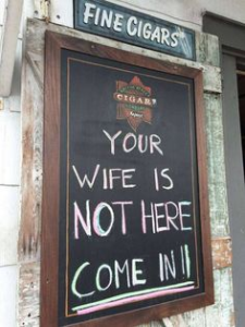 Sign saying to come in